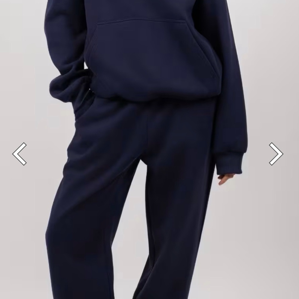 Elegant Dark Blue Women's Jogger and Hoodie Set